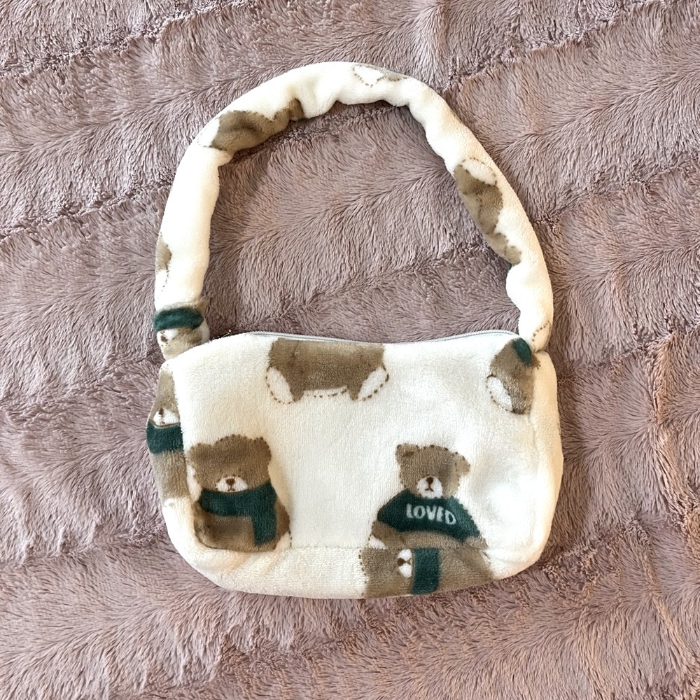 Fuzzy bear mini purse
